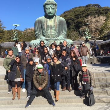フィリピン人およびアメリカ人の家族１５名がお正月を鎌倉で楽しむ　